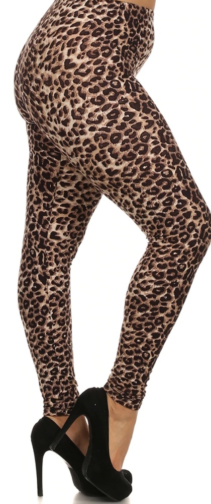 Cheetah Print Plus Size Leggings One Size
